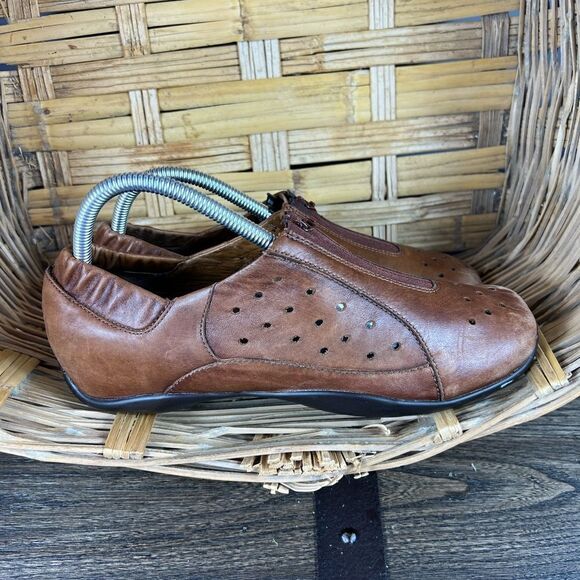 Dansko 39 Brown Leather Shoes Clogs Comfort 8.5 9 CAMILLE Burnished Whiskey - Picture 1 of 8